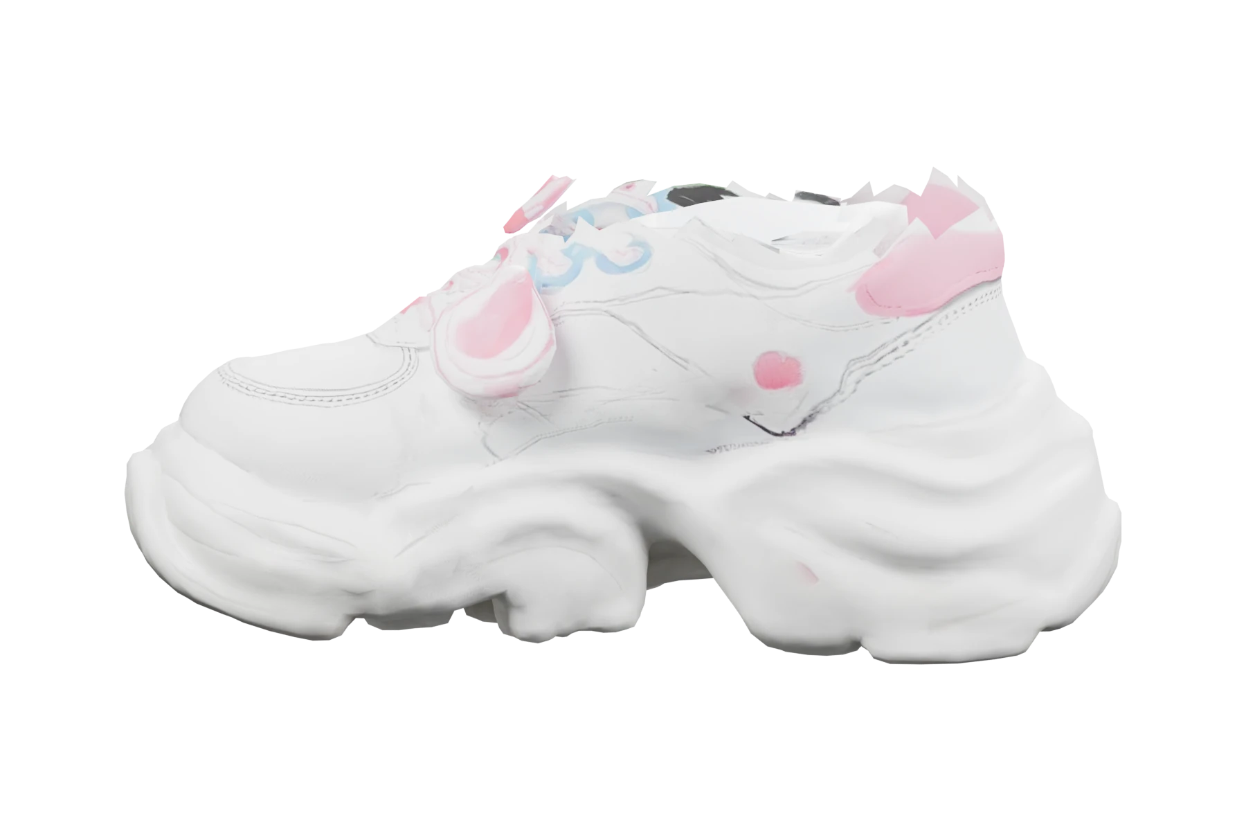 Toàn bộ dáng ngang sneaker FORM 01 họa tiết Sakura
